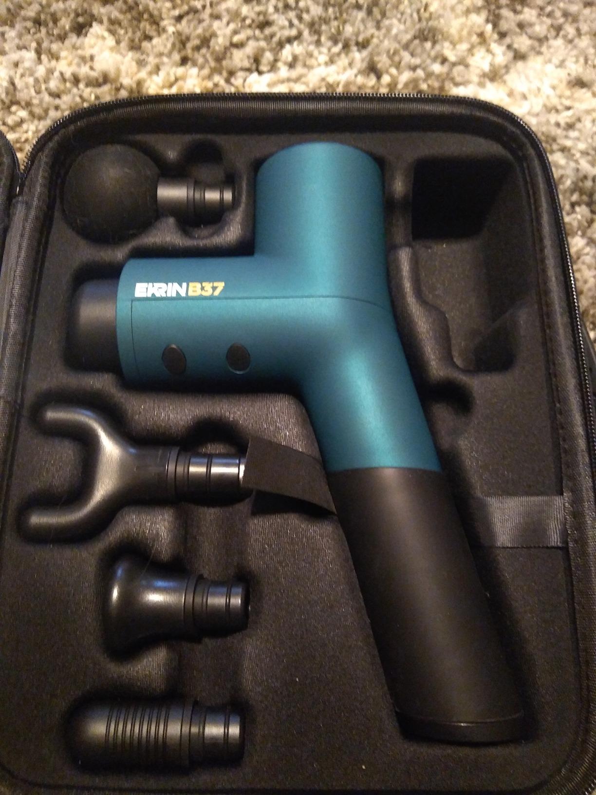 Ekrin Athletics B37v2 Massage Gun - Deep Tissue Massage with High-Powered Brushless Motor - Ergonomic Back Massager for Pain Relief customer photo 2