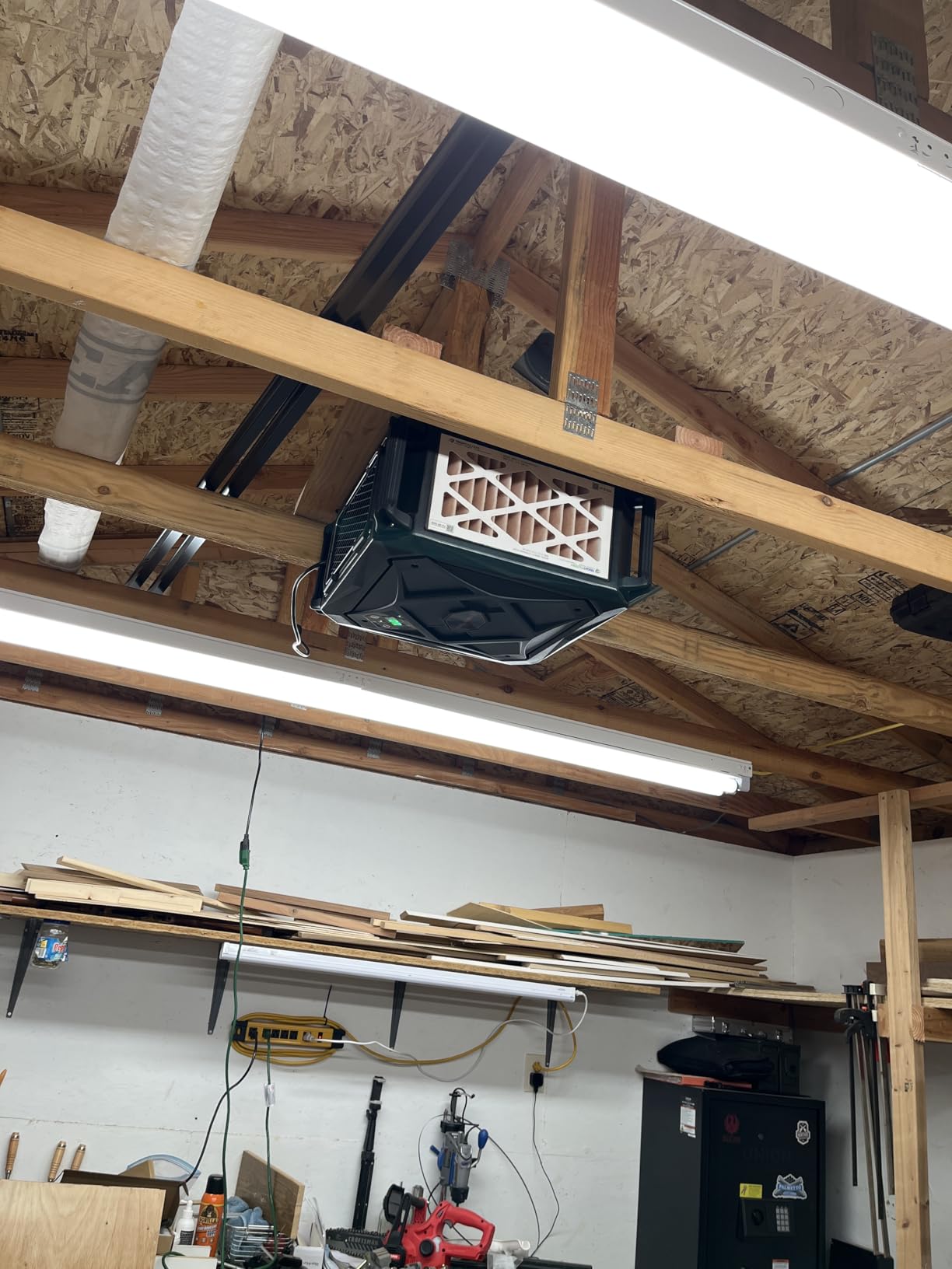 Abestorm 270 Degree Intake Air Filtration System, 780 CFM Workshop Hanging Dust Collector with Remote Control, Ceiling Mounted for Woodworking Shops and Garage, 2-speed Adjustment, DecDust 780 customer photo 2