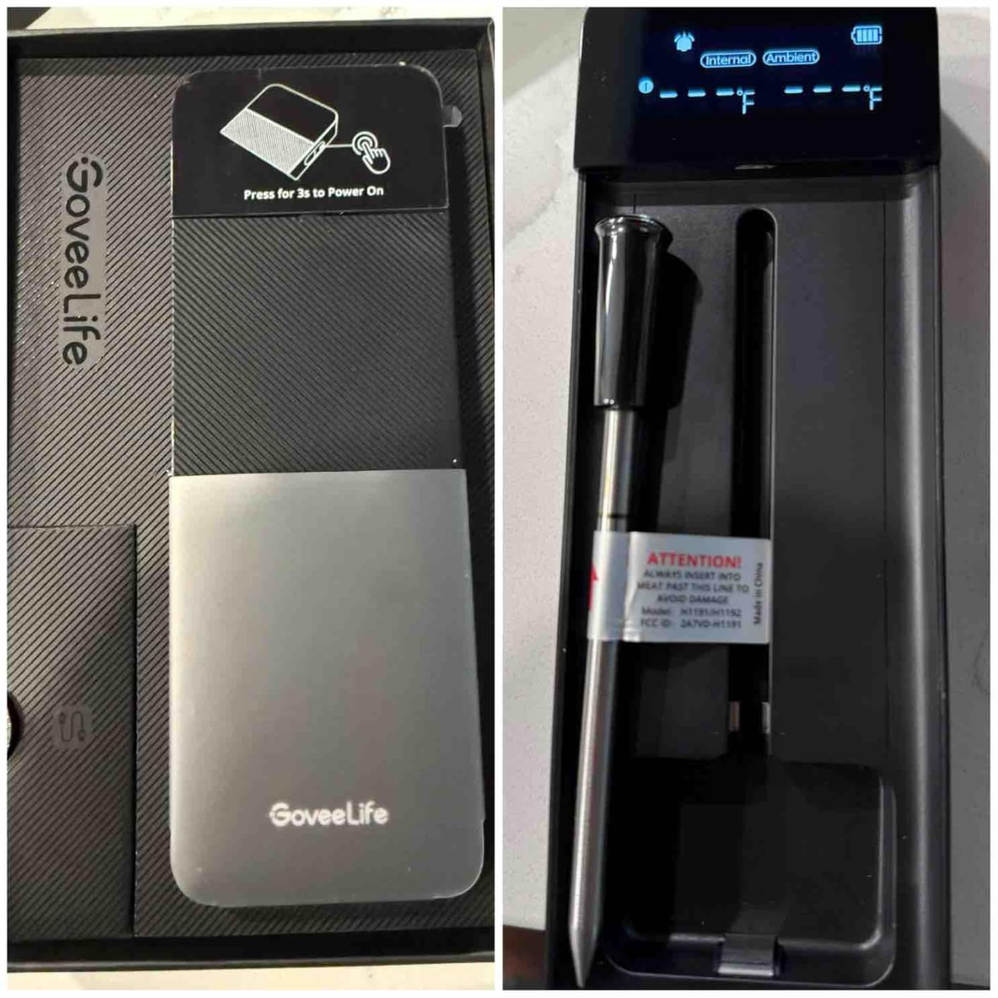 GoveeLife Bluetooth Wireless Meat Thermometer with Digital Standalone LCD Base, WiFi Unlimited Range, ±1.8℉ Accuracy, Food Grade Internal Ambient Sensor Probes for Kitchen, BBQ, Grill, Oven, Smoker customer photo 1