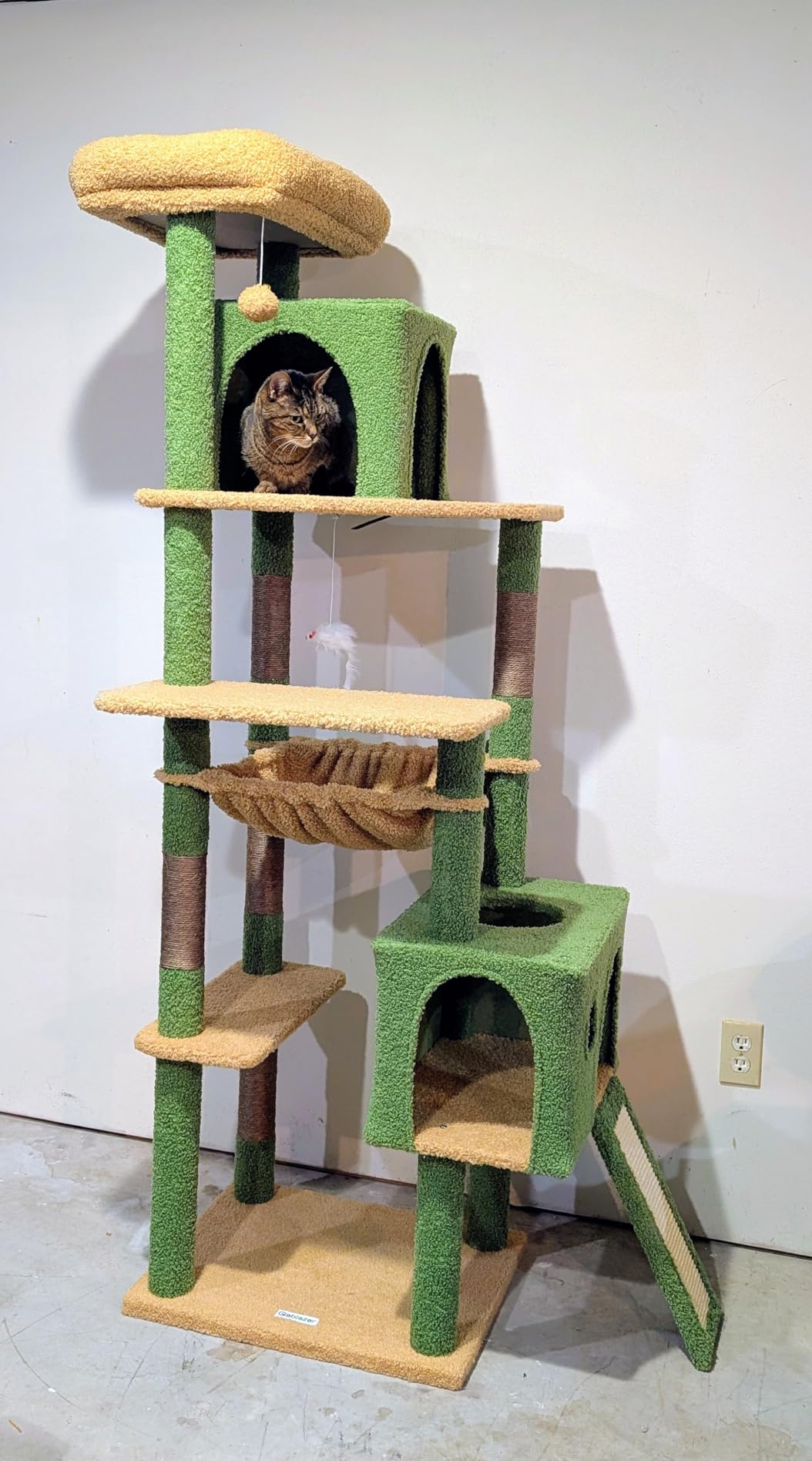 Globlazer Heavy Duty Cat Tree, 70 inch Sturdy Cat Tree for Indoor Cats Extra Large Cat Tower with Scratching Post, Hammock, Cat Condo for Adult Cats Kittens, F70 Pro, Light Grey customer photo 1