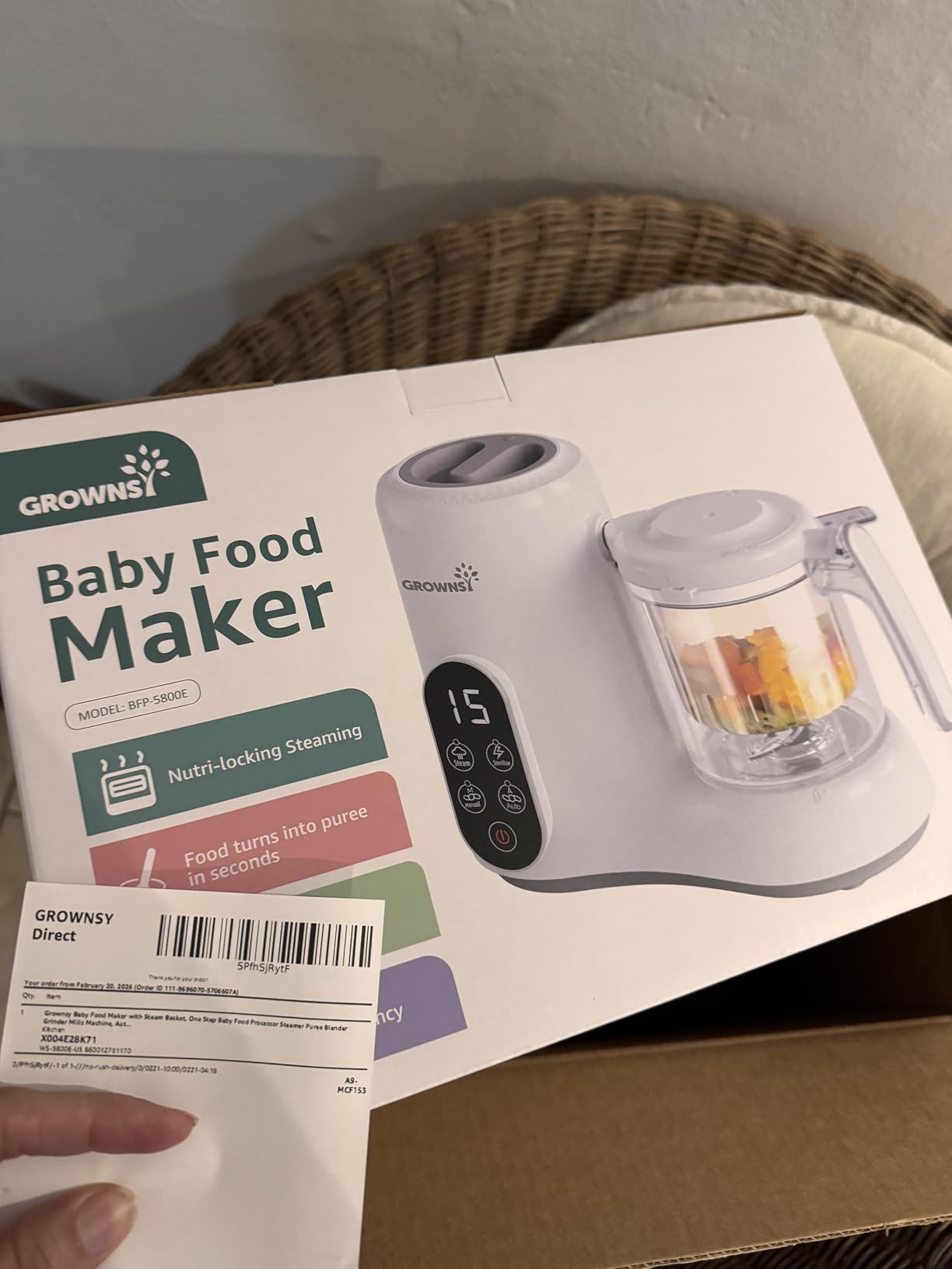 Grownsy Baby Food Maker with Steam Basket, One Step Baby Food Processor Steamer Puree Blender Grinder Mills Machine, Auto Cooking Grinding and Sterili-zing for Healthy Homemade Baby Food, BPA-Free customer photo 2