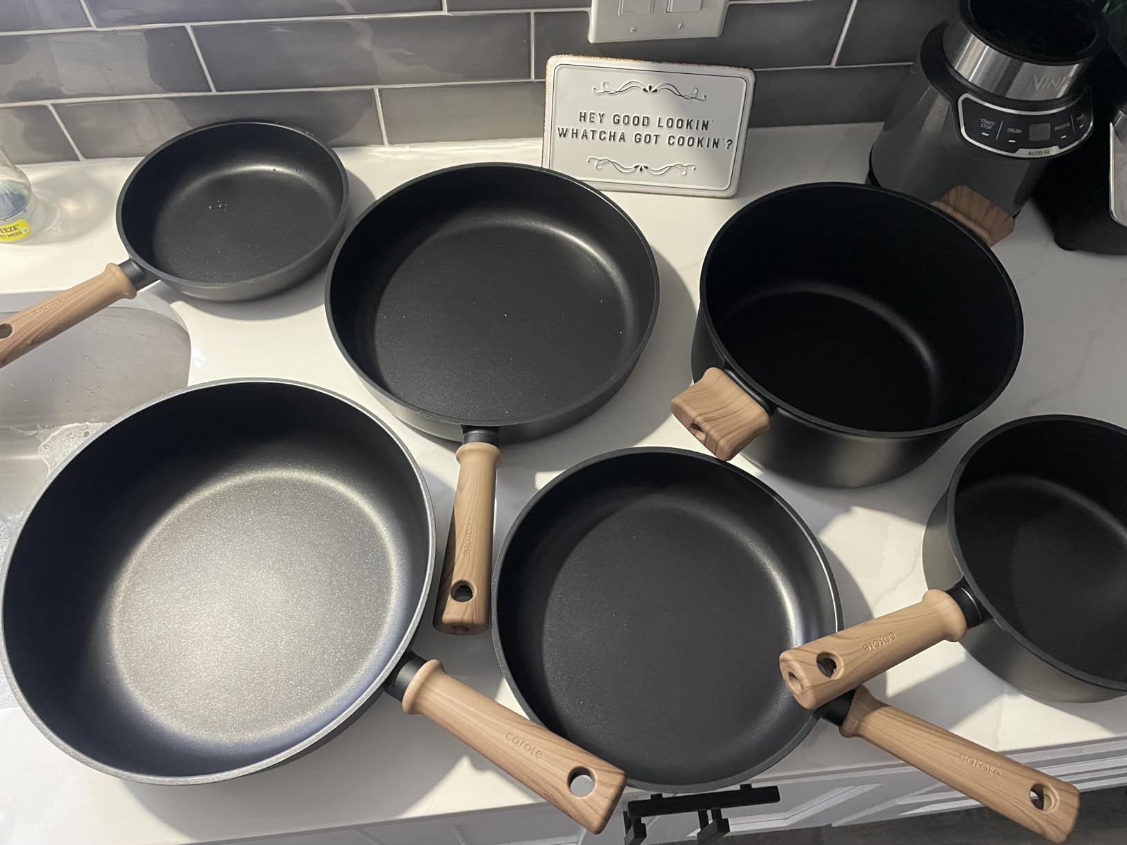 CAROTE Nonstick Pots and Pans, Induction Titanium Cookware Set 16pcs Kitchen Cooking Sets, Pot and Pan Non Stick w/Frying pan (PFOS, PFOA Free) customer photo 1