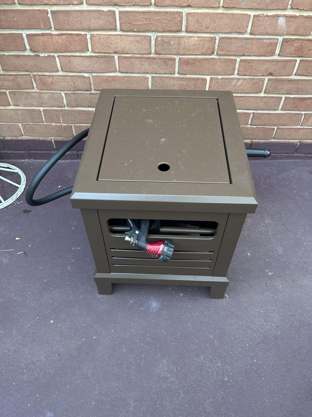 Relhost Hose Reel, Heavy Duty Metal Deck Box Hideaway Holds 125 ft x 5/8