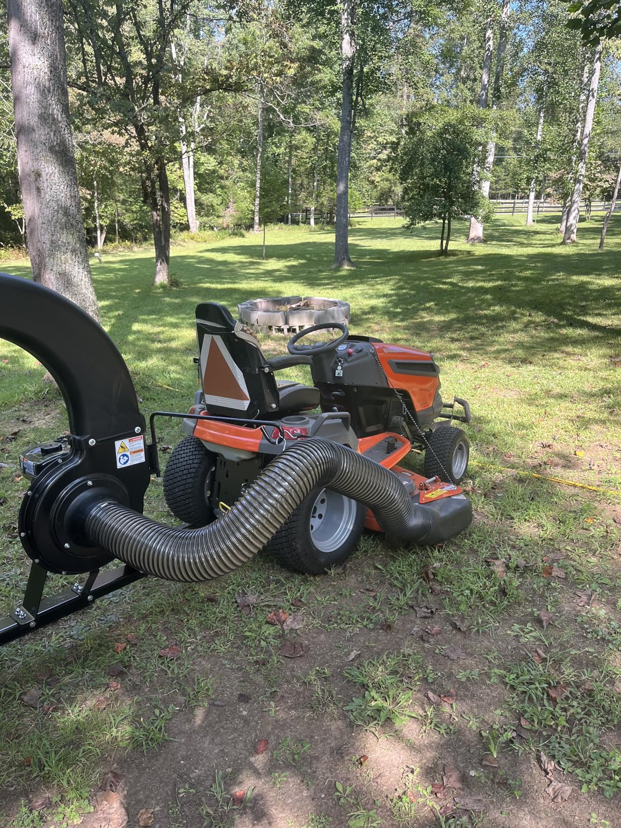 Agri-Fab 45-0631 Large Capacity 32 CU FT Hard Top Mow-N-Vac, Tow Behind Lawn Vacuum, Gas Powered, Easy Foot Pedal Dumping customer photo 1