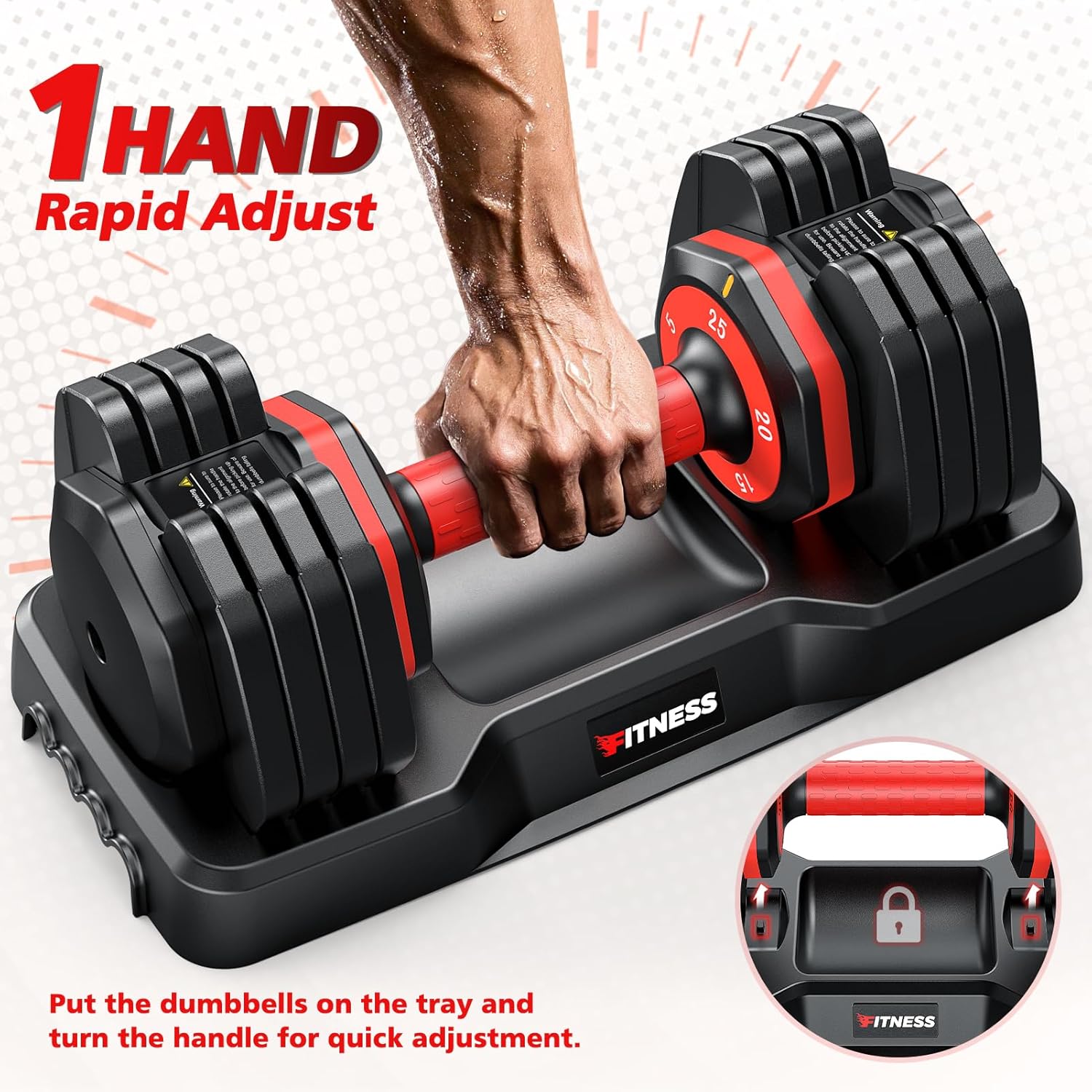 Adjustable Dumbbells Set of 2, 1 Hand Adjustable Weights Dumbbells Set, 5 in 1/10 in 1 Free Dumbbell with Anti-Slip Texture Handle, 25/55/80lb Pair Weight Set For Home Gym Suit both Men and Women customer photo 2