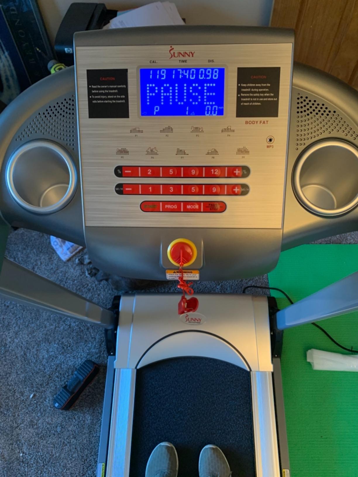 Sunny Health & Fitness Premium Manual Treadmill - Non-Motorized, Heavy-Duty, Commercial-Grade, Adjustable Handlebar customer photo 2