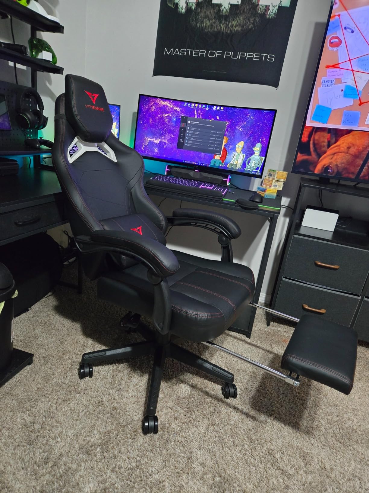VITESSE Big and Tall Gaming Chair 400lb Capacity with Footrest, Racing-Style High Back Video Game Chair for Adults, PU Leather Computer Chair with Oversized Headrest for Gaming and Work customer photo 2