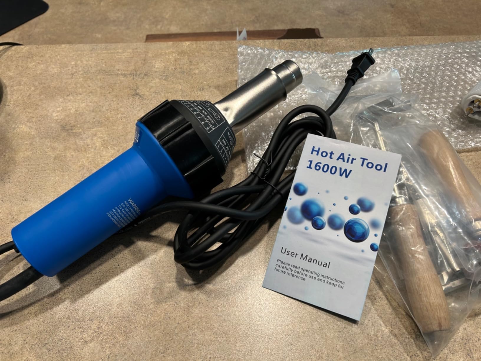 Hot Air Plastic Welder 1600W, Complete Accessories & Nozzles for Plastic Welding Roofing Kit 110V, Vinyl PVC TPO Roof Handheld Hot Air Heat Gun Plastic Welding Torch customer photo 2