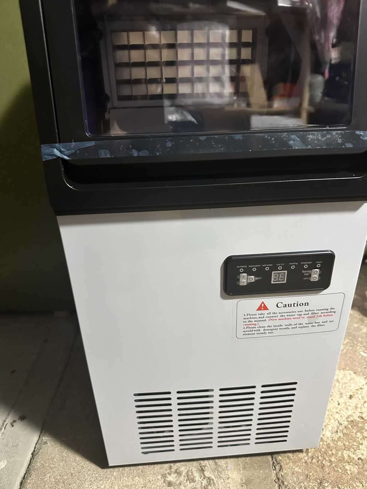 Ice Machine Commercial Ice Maker Machine Large Industrial Stainless Steel Freestanding Ice Machine 485Lbs/24H with 400LBS Storage Bin Ice Ready in 7-12 Mins, Clear Cube Ice (485Lbs/24H) customer photo 2