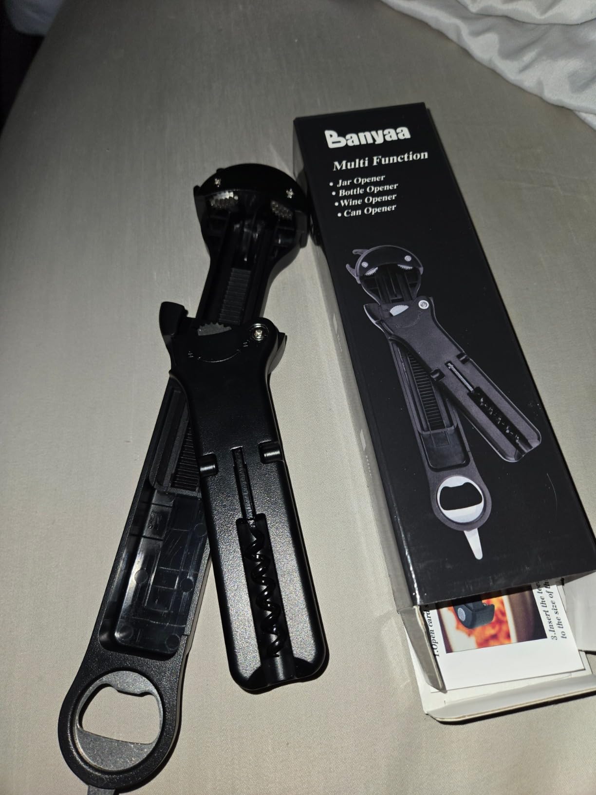 7 in 1 Jar Opener Bottle Opener and Wine Opener for Seniors with Arthritis, Weak Hands, Multi Retractable Magnetic Can Opener, Original Kitchen Lid Opener Tool (Black) customer photo 2