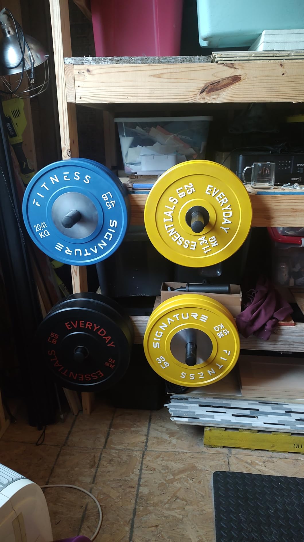 EVERYMATE Weight Plate Rack, Wall Mount Weight Plate Holder for Bumper Plates, Max Weight Capacity 330 lb, Home Gym Organizer customer photo 2