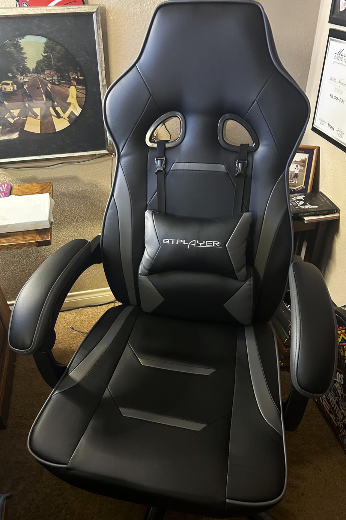 GTPLAYER Gaming Chair with Footrest, Big and Tall Game Chair 350lb Racing Style Computer Chair, Ergonomic Executive Office Chair High Back with Lumbar Support and Recliner, Light Gray customer photo 1