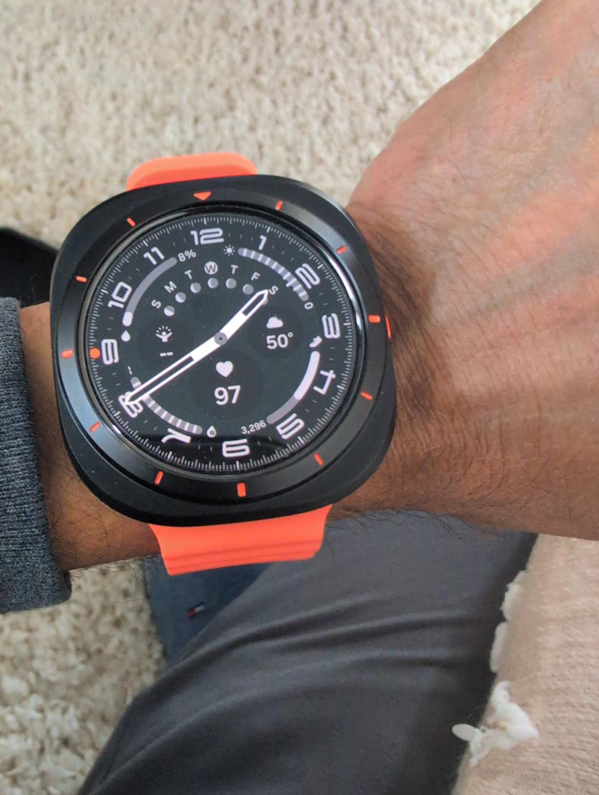 SAMSUNG Galaxy Watch Ultra 47mm LTE AI Smartwatch w/Energy Score, Wellness Tips, Heart Rate Tracking, Sleep Monitor, Fitness Tracker, GPS, 2024, Titanium Gray (Renewed) customer photo 1