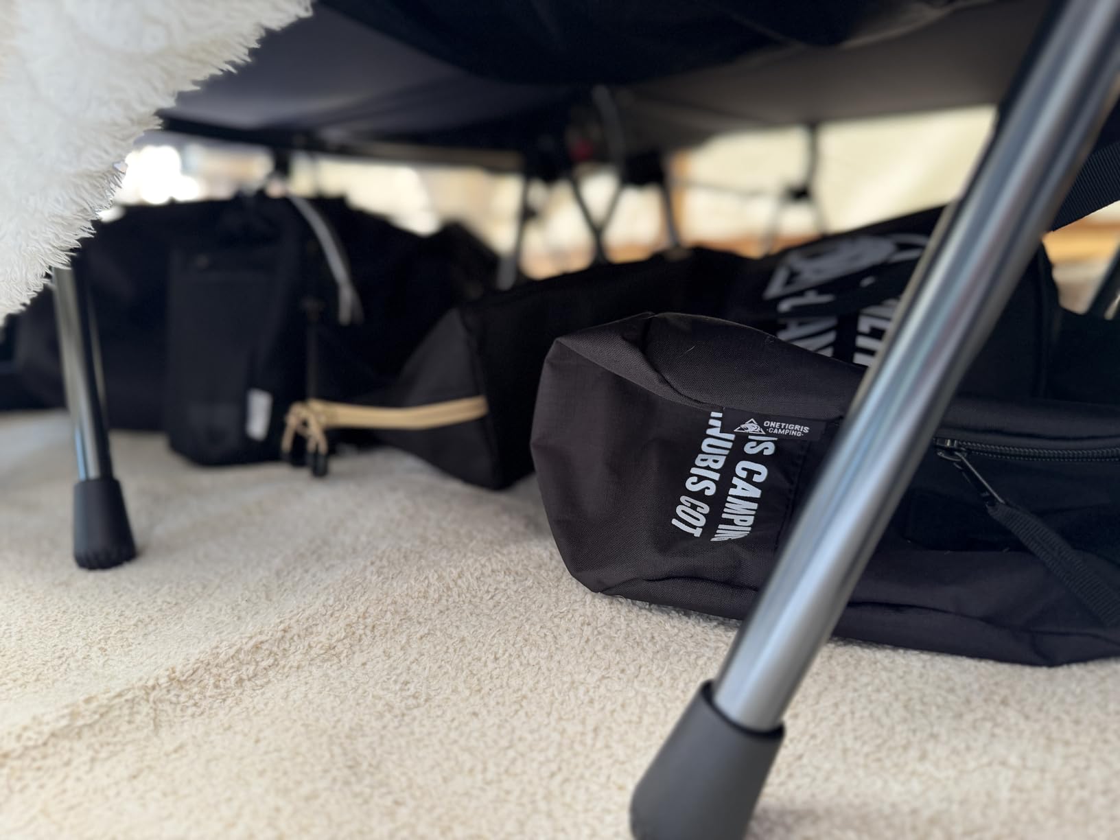 ONETIGRIS SUPRANUBIS Camping Cot, Height Adjustable with Cot Leg Extenders, Strong Support 330lbs, Lightweight Comfortable Folding Bed for Camping, Hiking, Travel, Truck, Beach, Office Nap customer photo 2