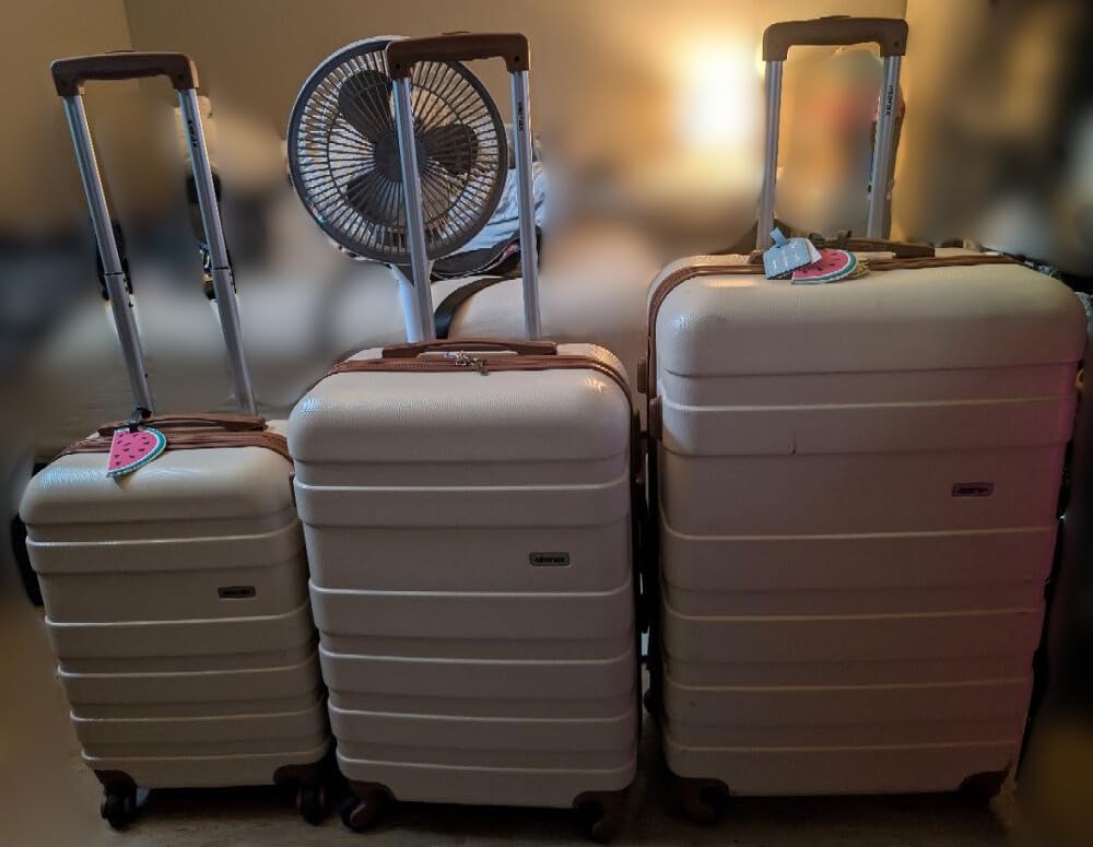 Merax Luggage 3 Pcs ABS Hardside Luggage Sets Spinner Wheels Suitcases customer photo 2