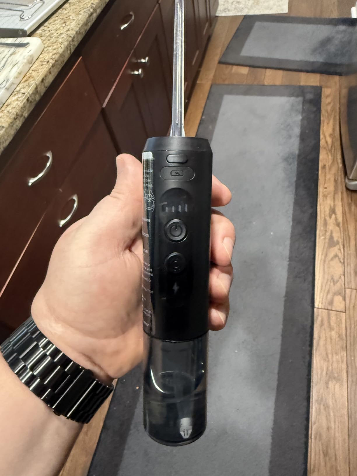 COSLUS T40 Mini Water Flosser for Travel: Portable Compact Design, Cordless Oral Irrigator with 4 Jet Tips, Removable Tank & IPX7 Waterproof for Braces, Sensitive Teeth & On-The-Go Use, Pink Purple customer photo 2