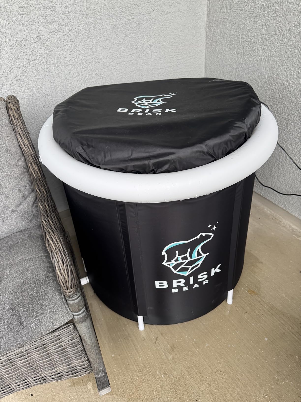 XL Oval Ice Bath Tub for Athletes with Cover by Brisk Bear - Extra Large Cold Plunge Tub for Recovery - Ice Tub with Digital Timer, Thermometer & Reusable Ice Molds - Cold Plunge to Soothe Muscles customer photo 1
