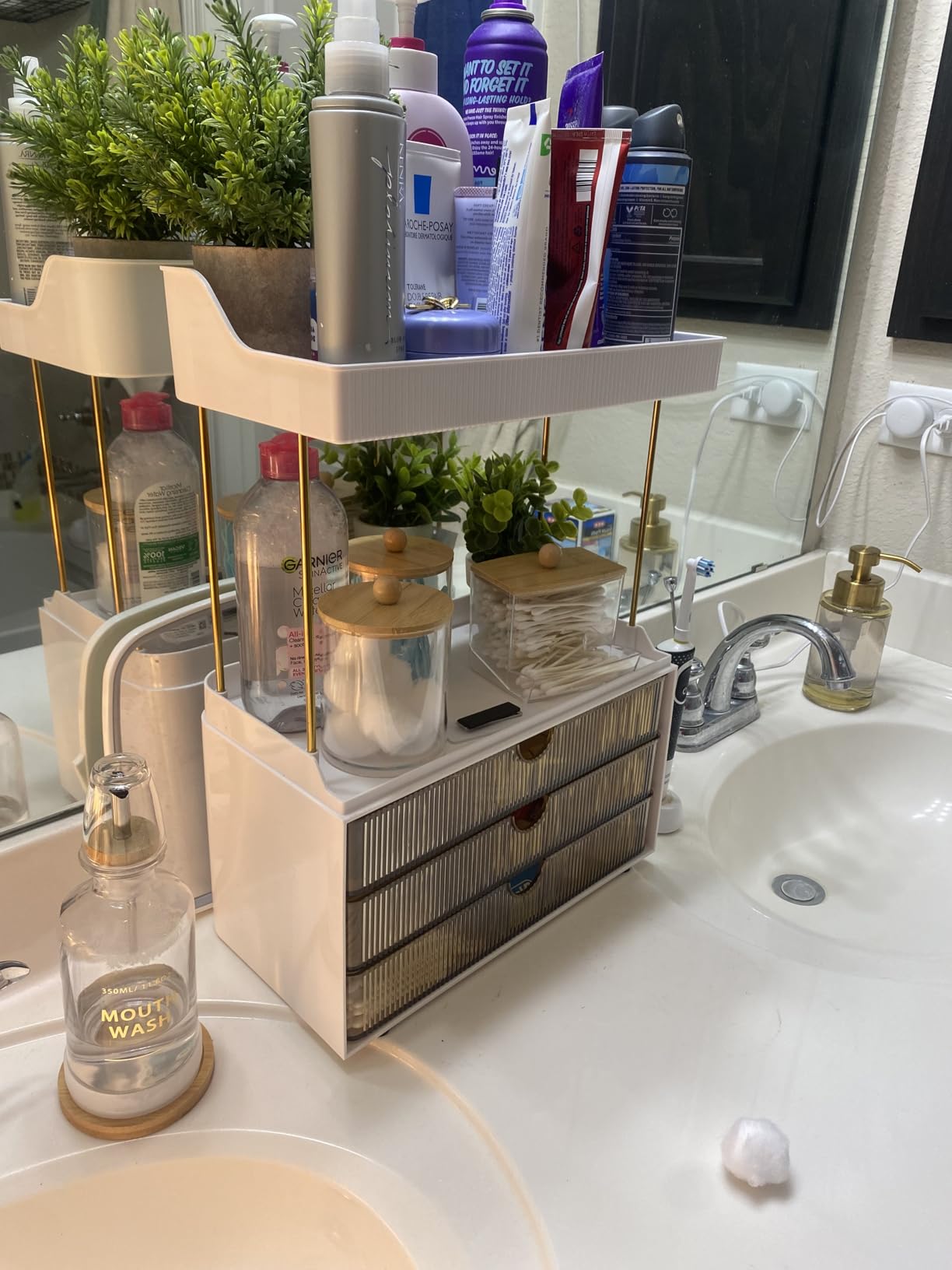 3 Large Drawers Makeup Organizer - 5 Tier Bathroom Counter Organizers and Storage, Versatile Perfume Vanity Organizer, Ideal for Cosmetic, Large Skincare, Face Mask, Office Supplies, Amber customer photo 2