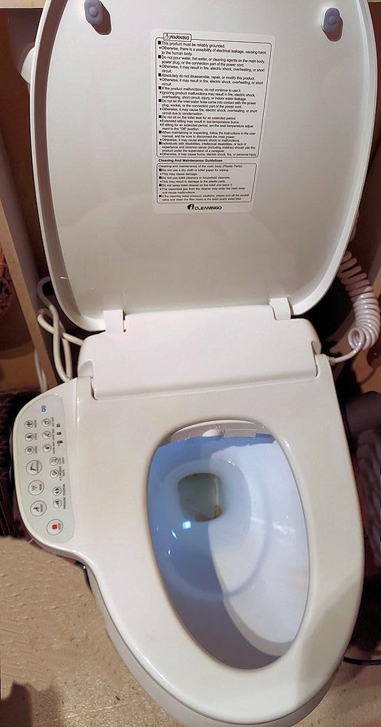 DC01 Pro iCleaningo Electric Bidet Toilet Seat, Auto Open Seat & Lid, 360° Handheld Spray, Warm Water Wash, Fast Dry Air Dryer, Heated Seat, Remote & Side Control, Night Light, Elongated customer photo 1