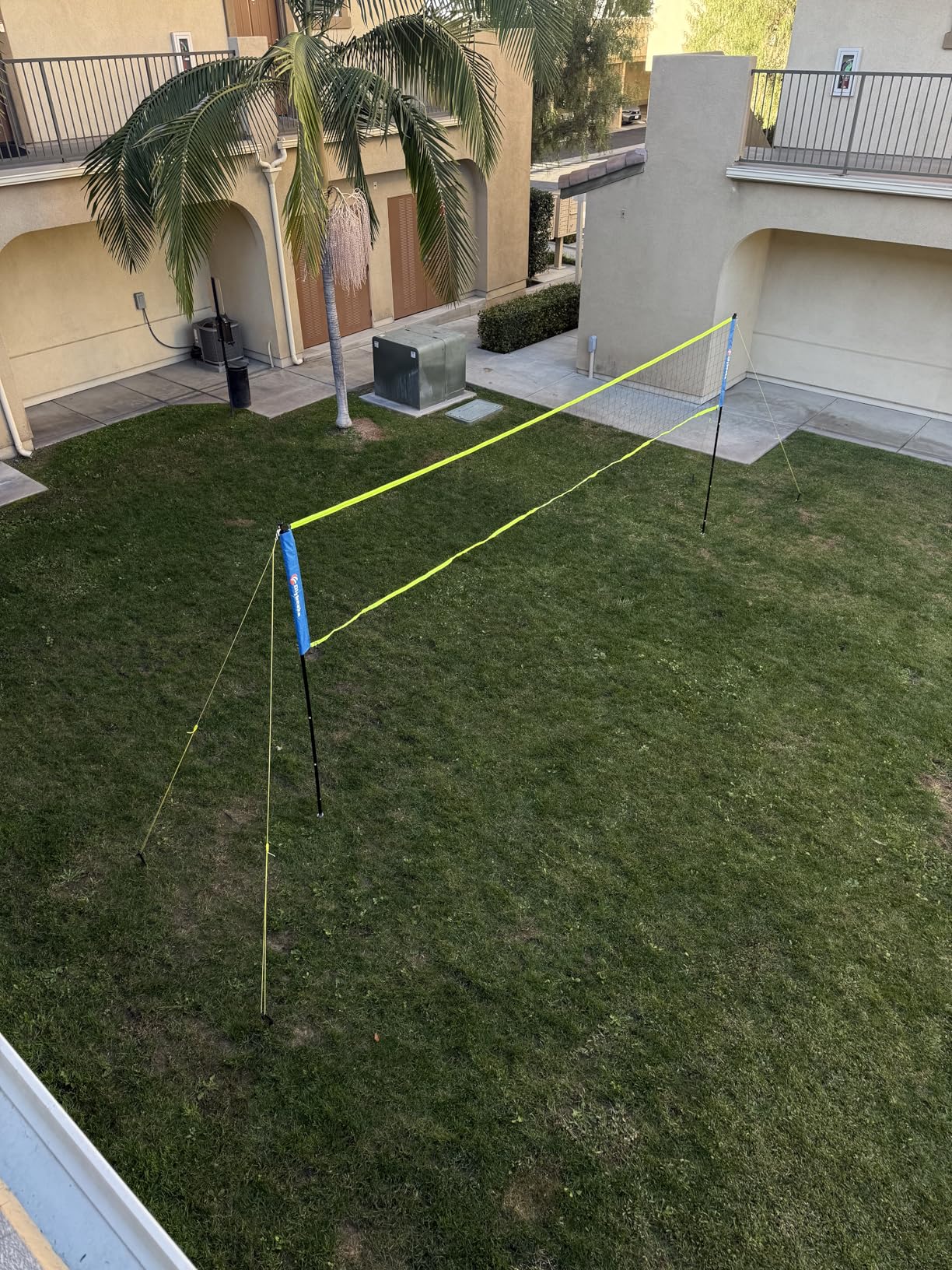 Portable Outdoor Volleyball Net Set for Backyard Beach with Adjustable Poles, Soft PU Volleyball & Pump, Carry Bag and Durable Anti-Sagging Net customer photo 2