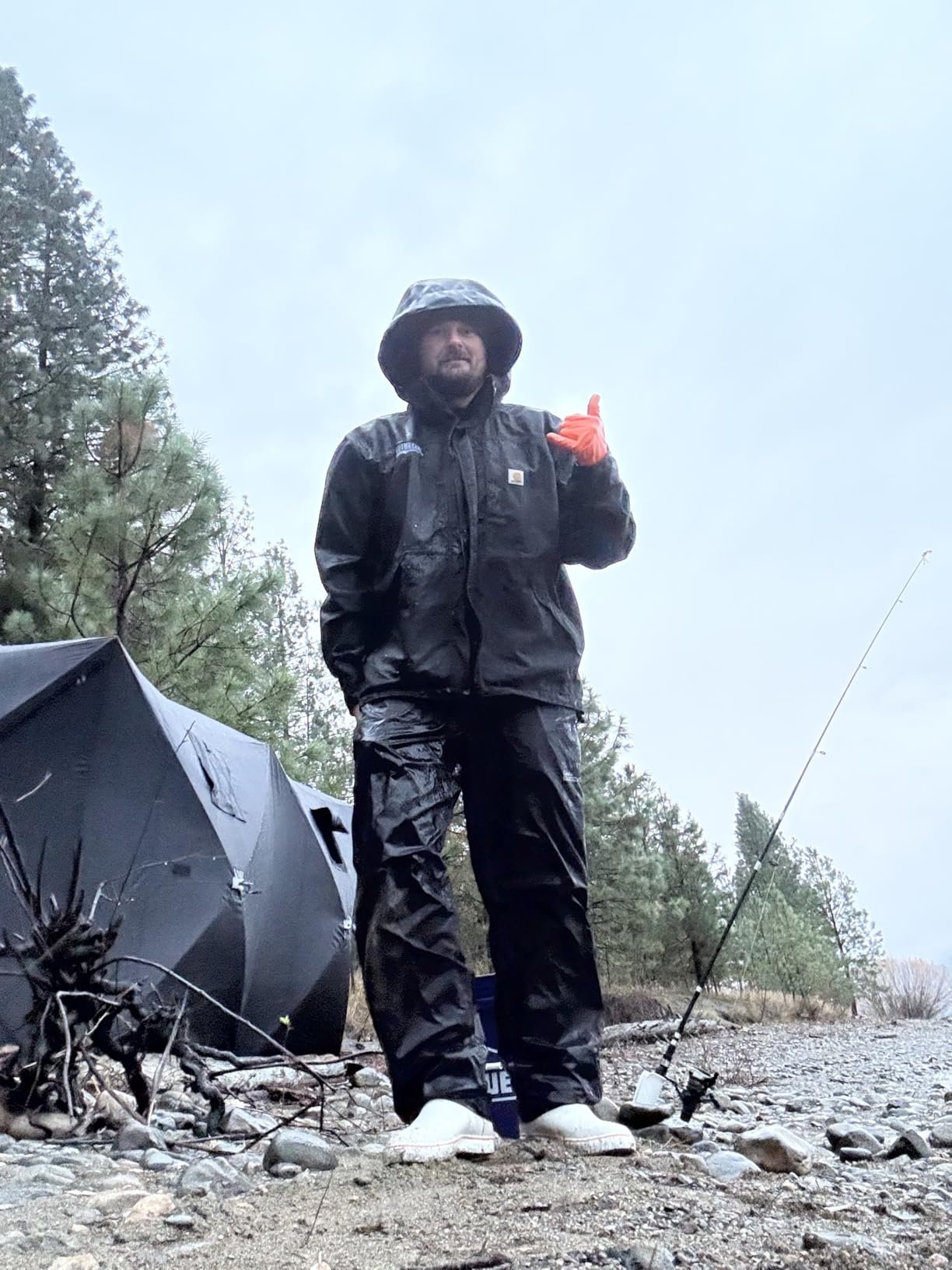 VEVOR Portable Pop-Up Tent, 1-8 Person Insulated Shelter, Large Fishing Area, Hub-Style Shanty for Winter Fishing, Waterproof Oxford Ice Cube with Anchors/Ropes/Carrying Bag customer photo 2