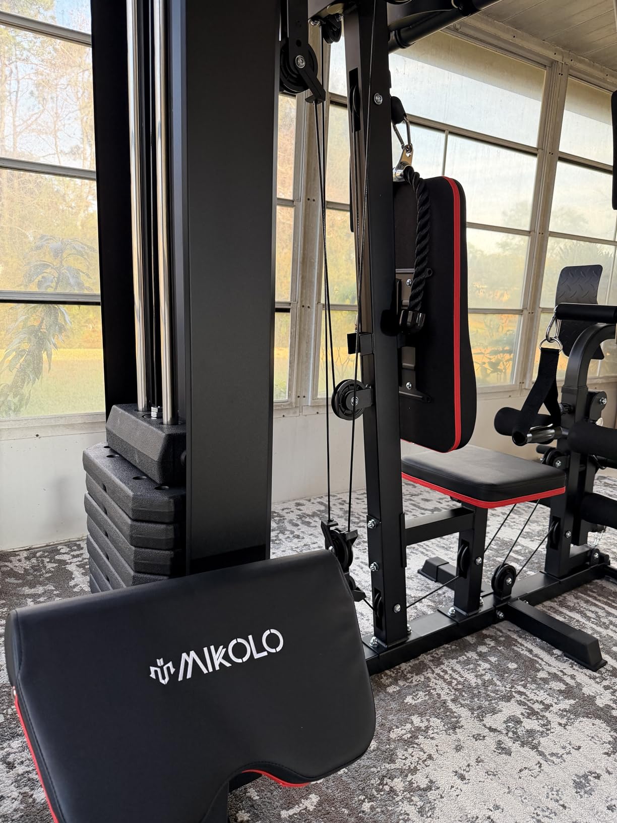 Mikolo Home Gym, Workout Station with 150LBS Weight Stack, Multifunctional Home Gym Equipment, Exercise Equipment for Full Body Strength Training customer photo 2