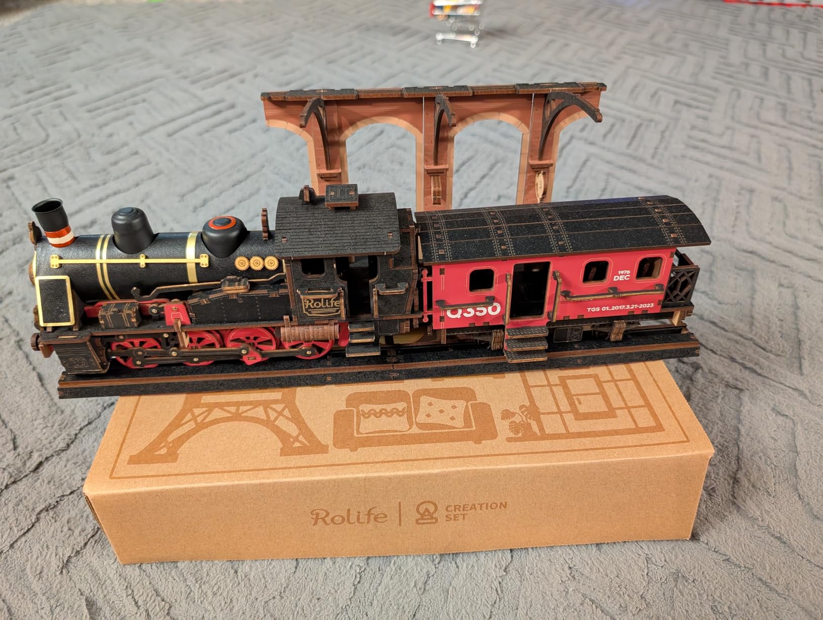 3D Puzzles for Adults -Steam Train, Wooden Model Kits Building Set for Adults, DIY Crafts Kits Hobby Creative Gift Ideas(Steam Journey-405PCS) customer photo 1