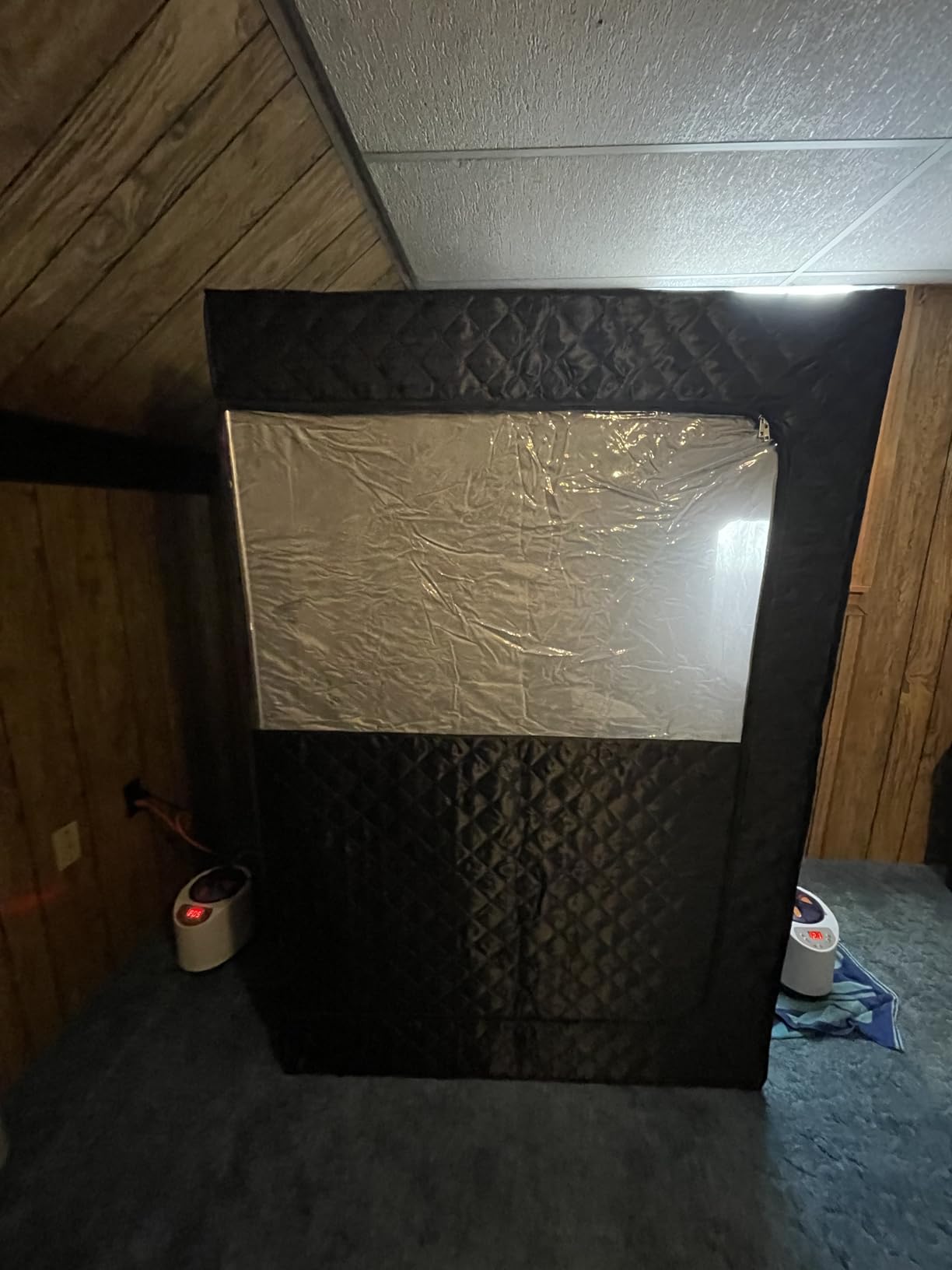 Manastin 2 Person Portable Steam Sauna for Home, 1 or 2 Person Full Body Home Spa with 2 Foldable Chairs,9 Levels of Sauna Tent with Remote Control, (Black, Large) customer photo 1