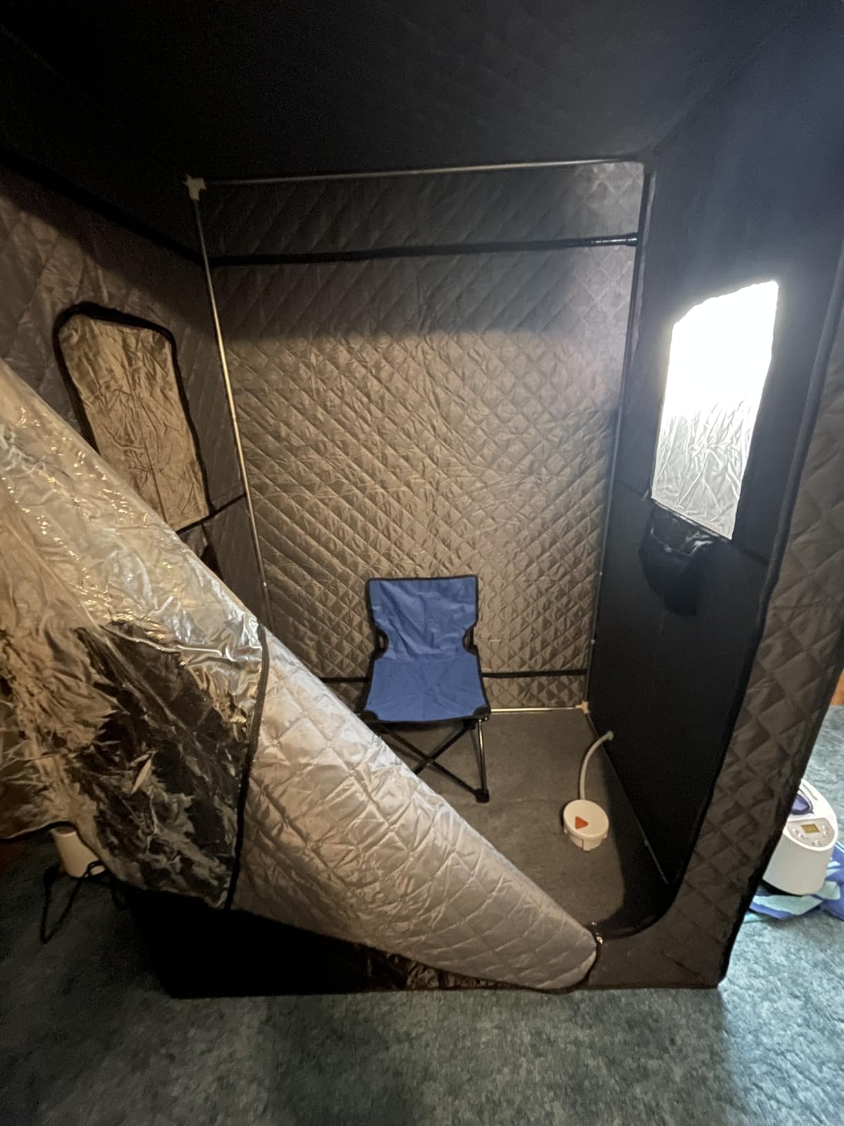 Manastin 2 Person Portable Steam Sauna for Home, 1 or 2 Person Full Body Home Spa with 2 Foldable Chairs,9 Levels of Sauna Tent with Remote Control, (Black, Large) customer photo 2