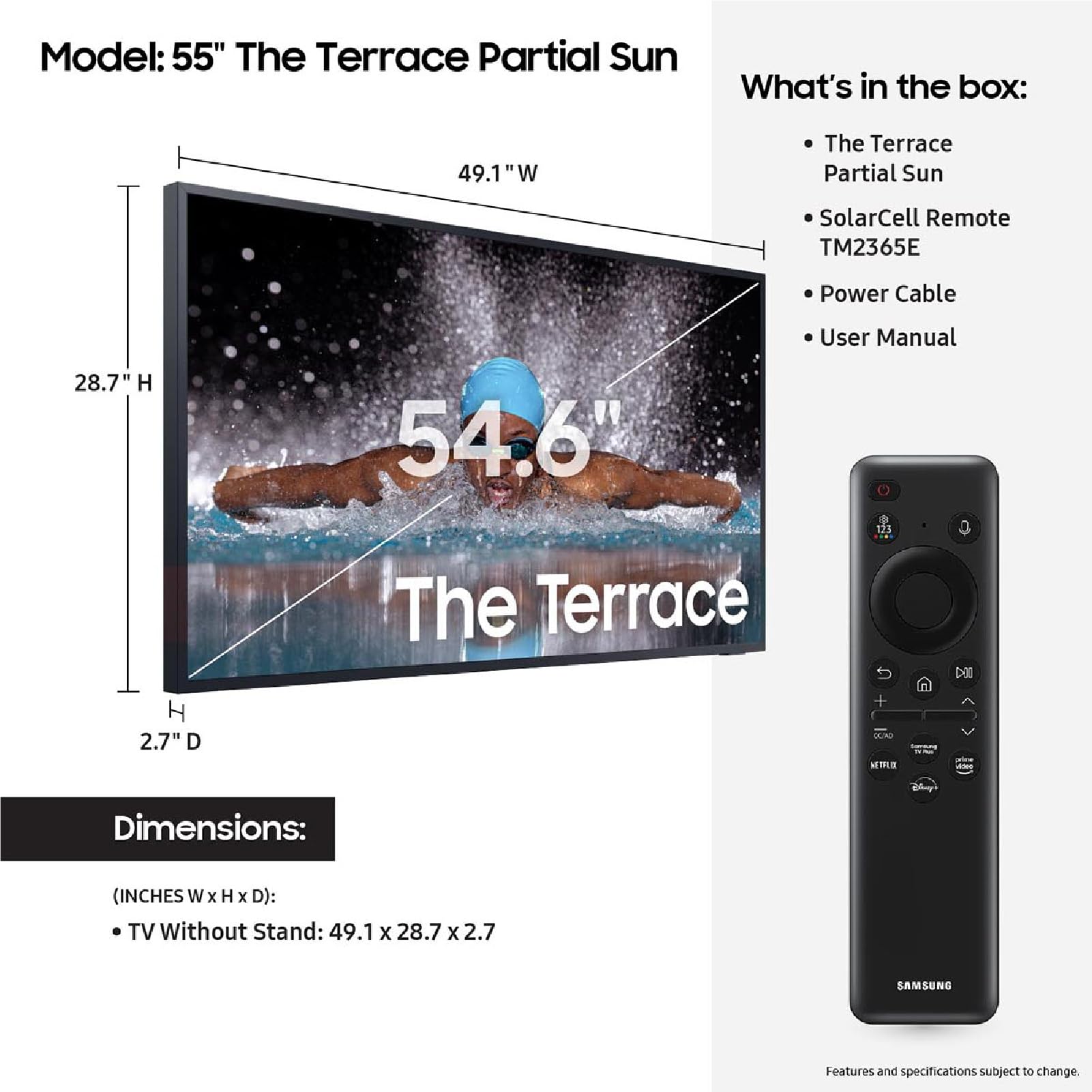55-Inch Class Neo QLED 4K The Terrace Partial Sun, Quantum HDR+, Dolby Atmos, Wide Viewing Angle, Weather Resistant, Anti-Glare Outdoor Smart TV w/Alexa Built-in, (QN55LST7DAFXZA, 2024 Model) customer photo 2