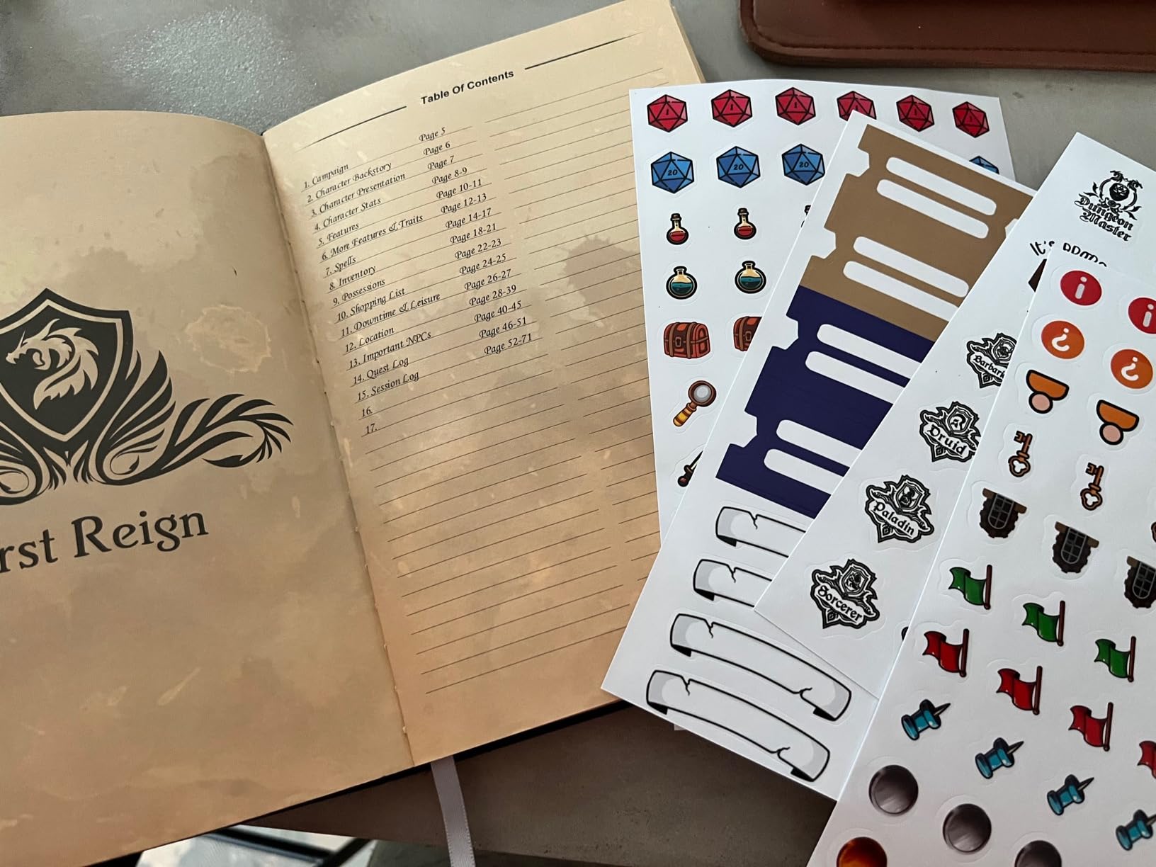 DnD Journal | D&D Notebook with 3D Dragon Embossed Hardcover | DnD Character Journal & Campaign Tracker | 150+ DnD Stickers included | D&D Character Sheets | DnD Gifts, Items & Accessories for Players customer photo 1