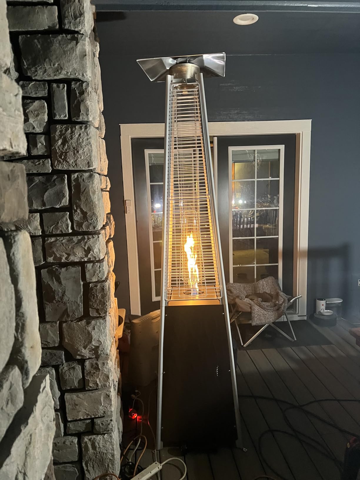 EAST OAK 48,000 BTU Pyramid Patio Heater, Quartz Glass Tube Propane Outdoor Heater with Wheels, Triple Safety Protection, 2025 Upgrade for Home, Backyard & Commercial Spaces, Stainless Steel customer photo 1