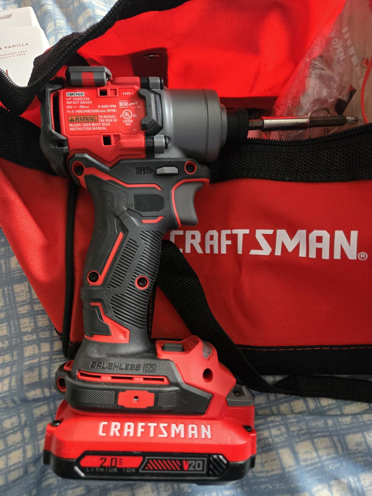 V20 Cordless Brushless Impact Driver Set, 1/4 Impact Driver, Includes 2 Batteries and Charger (CMCF830D2) customer photo 1