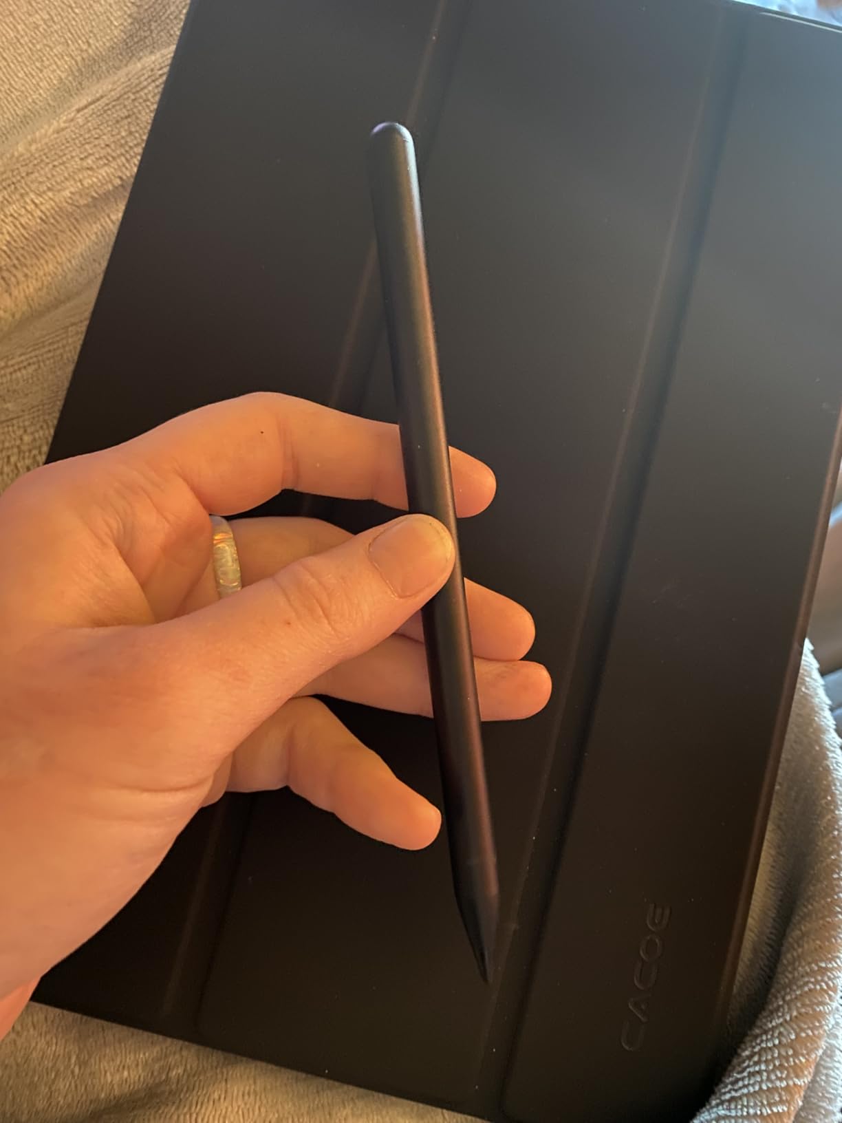 Stylus Pen for Android Tablet, Pom Tip Tablet Pencil for iOS/Android, Rechargeable Active Stylus Pen for iPhone/Samsung/XiaoMi/Huawei/Vivo/Lenovo and Other Android Smartphones and Tablets-Black customer photo 1