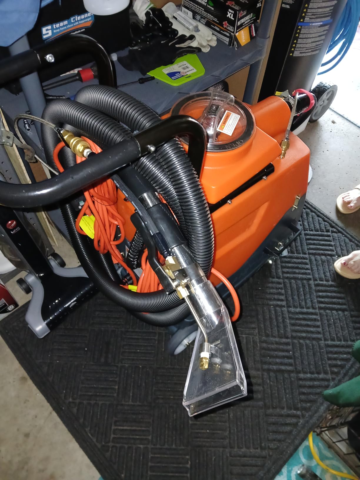 Commercial Heated Carpet and Upholstery Extractor Cleaning Machine, 5.3-gal Recovery Tank, 1.34 HP Vacuum, 160 PSI Pump, 149°F Water, Professional Use customer photo 1