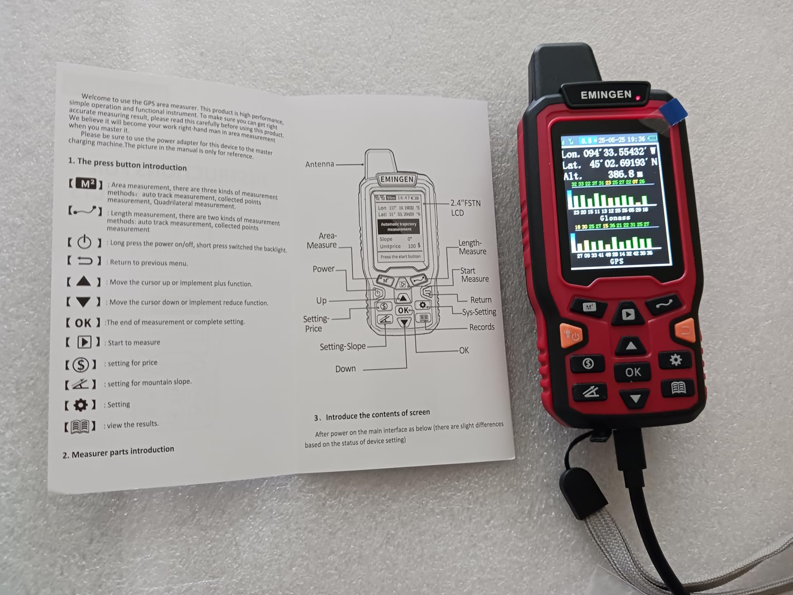 ZL180 Handheld GPS for Surveying, High Precision Rugged Land Surveying Equipment for Ranches, Garden, Farmland and Parking Area Distance Measuring customer photo 2