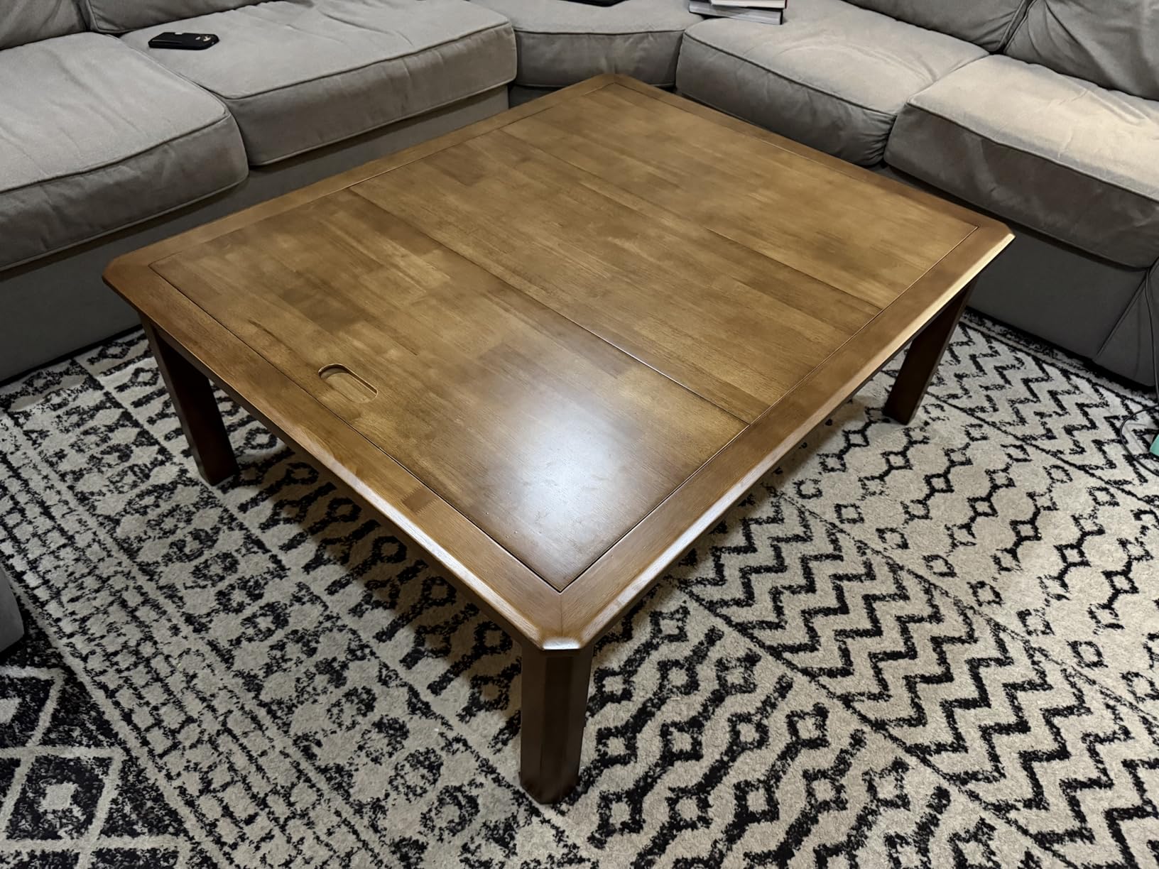 Board Game Coffee Table with Removable Table Top, Seats 4 Players with 3ft-7in x 2ft-9in Play Area, Includes Play Mat and Detachable Cup Holders customer photo 2