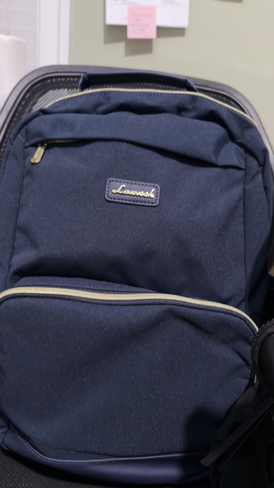 LOVEVOOK Laptop Backpack for Women with Pouch Pocket for Large Capacity Cup,15.6 Inch Laptop Computer Bag Travel Backpack Purse,Waterproof Work Business Backpack College Teacher Bags,Beige-Black-Brown customer photo 1