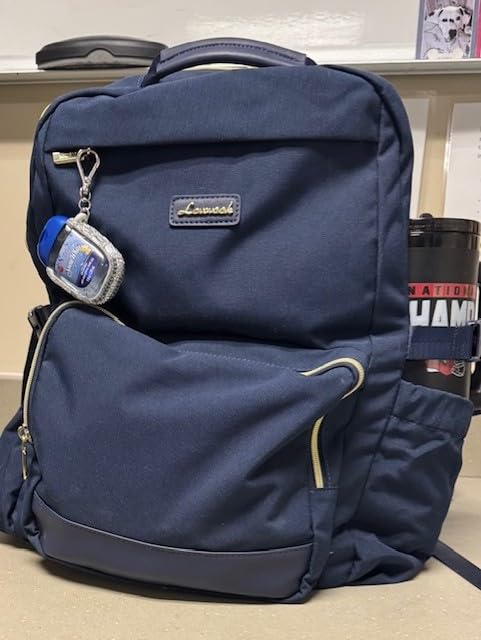 LOVEVOOK Laptop Backpack for Women with Pouch Pocket for Large Capacity Cup,15.6 Inch Laptop Computer Bag Travel Backpack Purse,Waterproof Work Business Backpack College Teacher Bags,Beige-Black-Brown customer photo 2