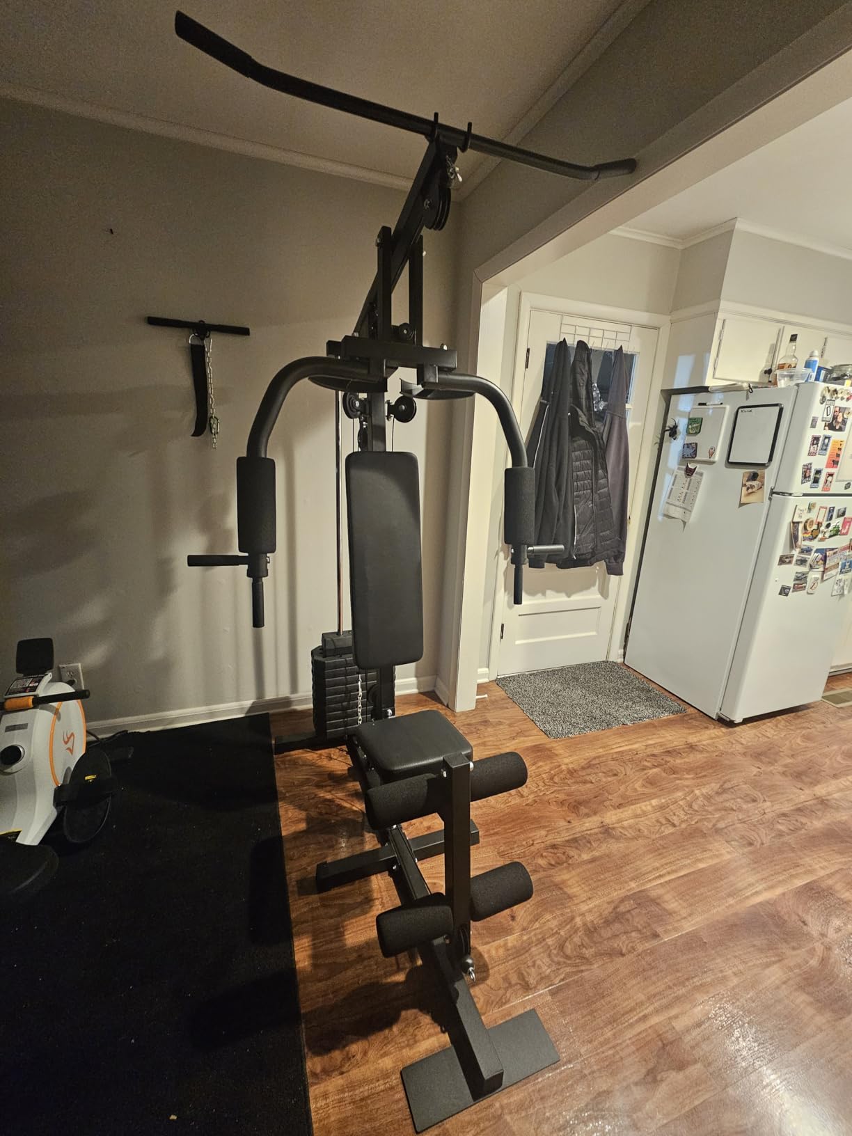 Multifunctional Home Gym Machine with 100LB Weight Stack, Full Body Workout Station for Strength Training, LAT Pulldown, Chest Press, Leg Extension & Row, Compact Home Gym Equipment for Men & Women customer photo 1