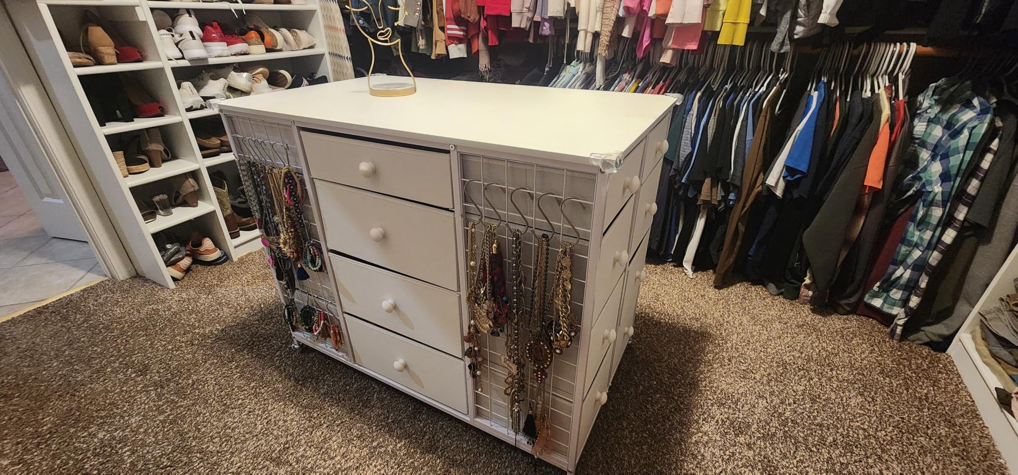 EnHomee 24 Drawers White Dresser for Bedroom, Dressers & Chests of Drawers with 4 Wheels and 40