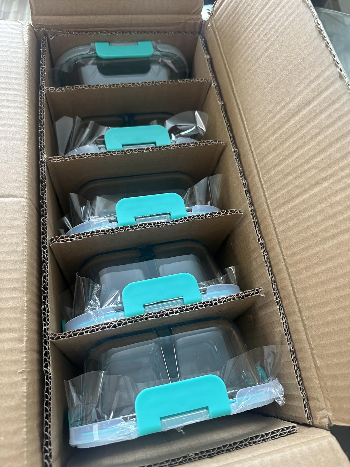 KOMUEE Glass Meal Prep Containers 3 Compartments, 5 Pack 36 oz, Glass Food Storage Containers with Lids, Airtight Lunch Bento Box, Portion Control, Freezer and Microwave Safe customer photo 1