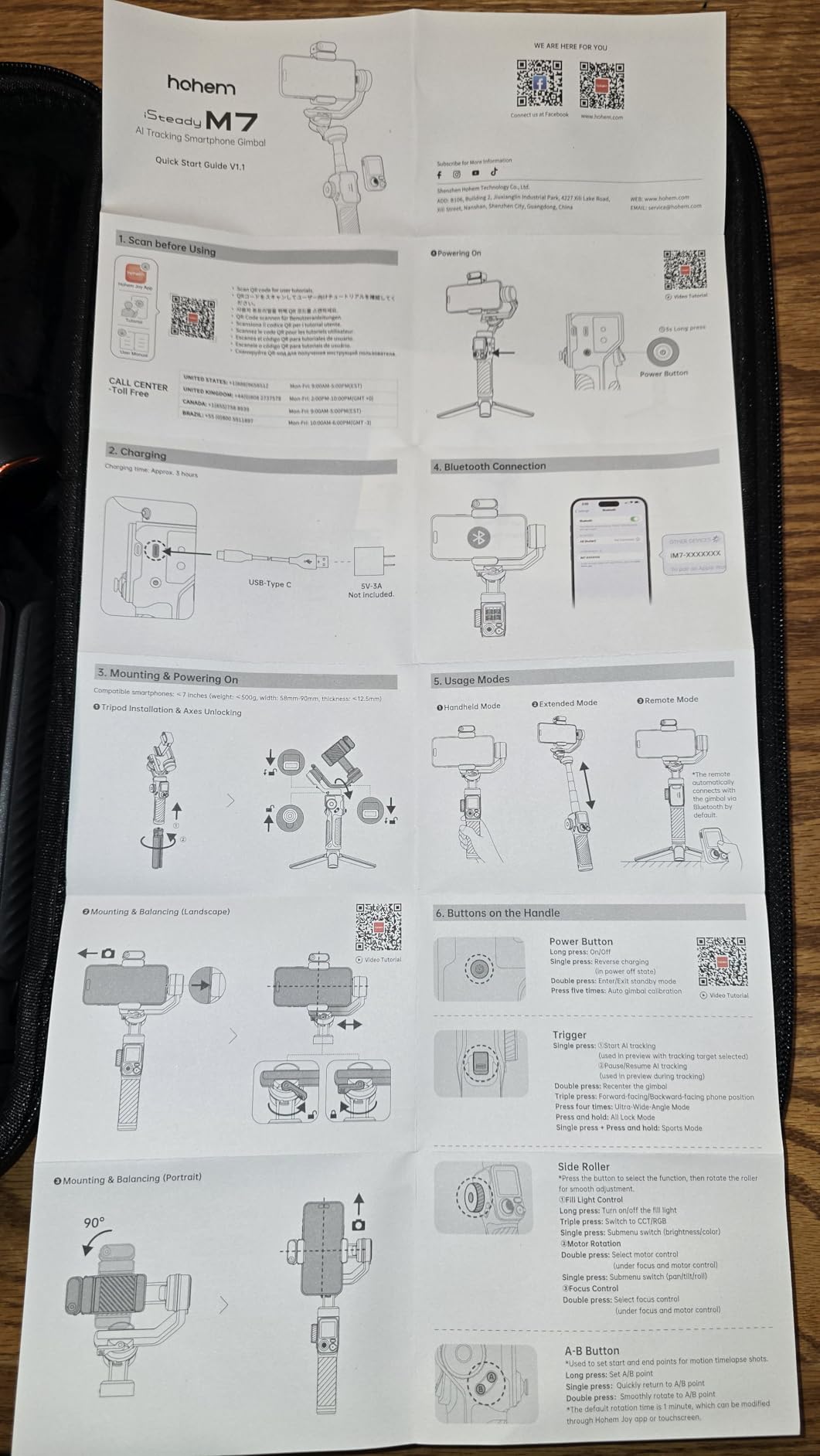Hohem iSteady M7 Gimbal Stabilizer for Smartphone, Magnetic AI Tracker Fill Light, Detachable Touchscreen Remote Controller, Built-in Extension Rod, 500g Payload Gimbal Stabilizer for iPhone Android customer photo 1
