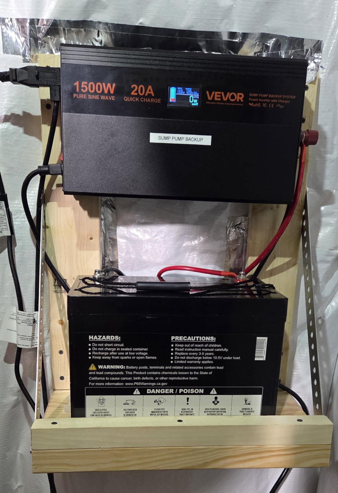 VEVOR 2000W Sump Pump Battery Backup with LCD, Automatically Shifts to Inverter Power Ensuring Uninterrupted Operation, Essential for Emergencies & Power Failures customer photo 1