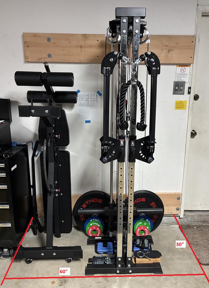 GMWD Cable Machine Home Gym, Wall Mounted Cable Machine with Dual Swivel Arms and 22 Adjustable Positions, All-in-One Cable Crossover Machine for Home Gym, Black customer photo 1