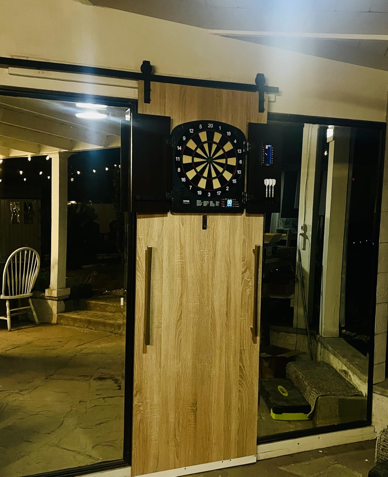 VEVOR Dart Board Cabinet Set, Multiple Styles Ready-to-Play Bundle Official Size, Steel Tip Dart Hideaway Cabinet, Features Easy Assembly, Complete with All Accessories, Perfect for Cricket Games customer photo 1