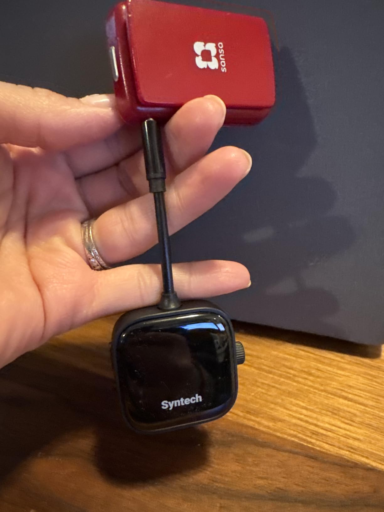 Syntech Airplane Bluetooth Transmitter Receiver 5.4 Adapter for 2 AirPods or Wireless Headphones, HD Display Low Latency 3.5mm AUX Jack Bluetooth Audio Adapter for Flying, TV, Car, Gym, Home Stereo customer photo 1