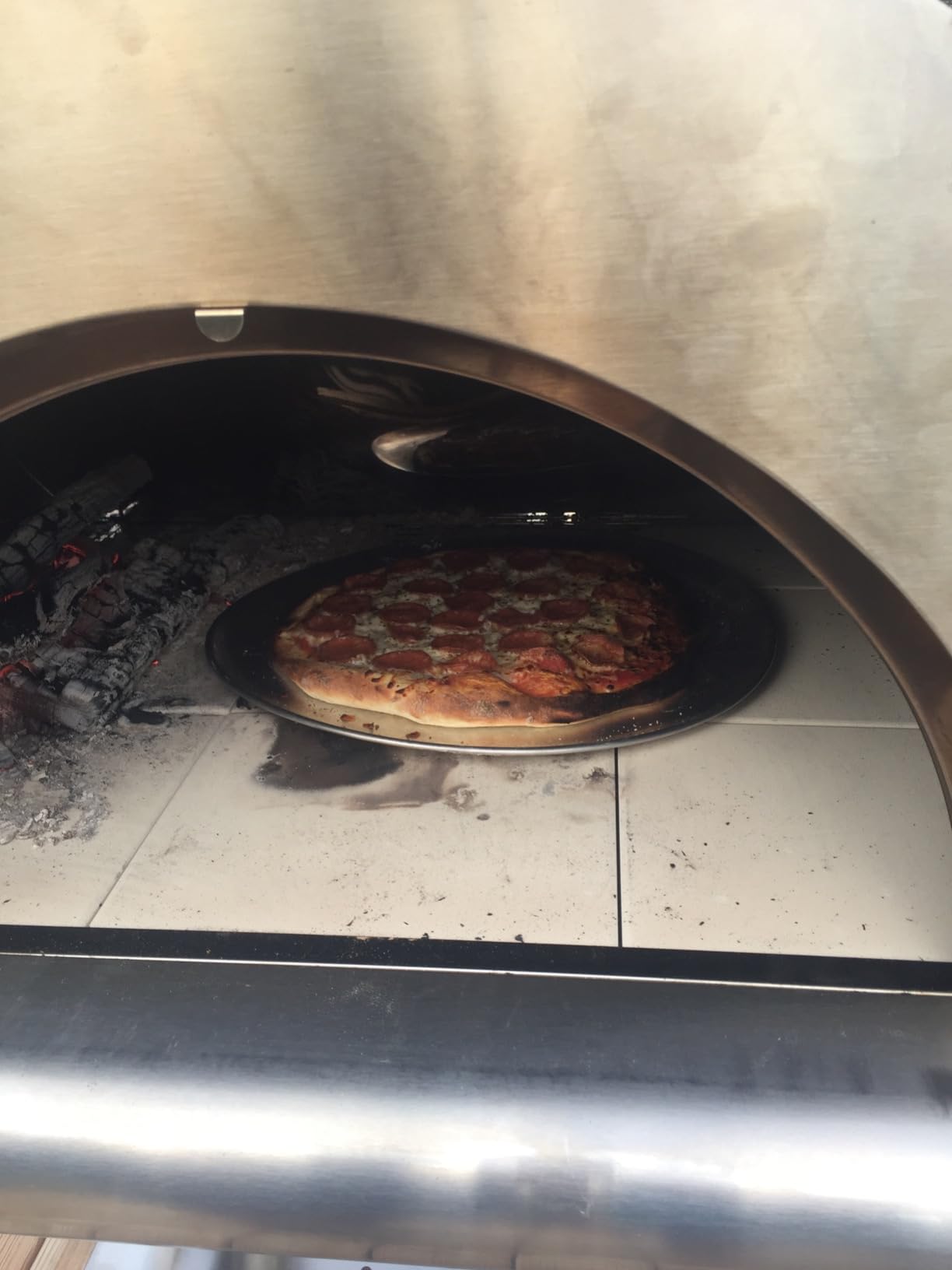 KOSTCH 32.5 inch Wood Fired and Propane Gas Pizza Oven for Outdoor Kitchen in Stainless Steel, Large Pizza Oven for Outside, Yard and Party (Blue with Cover) customer photo 2