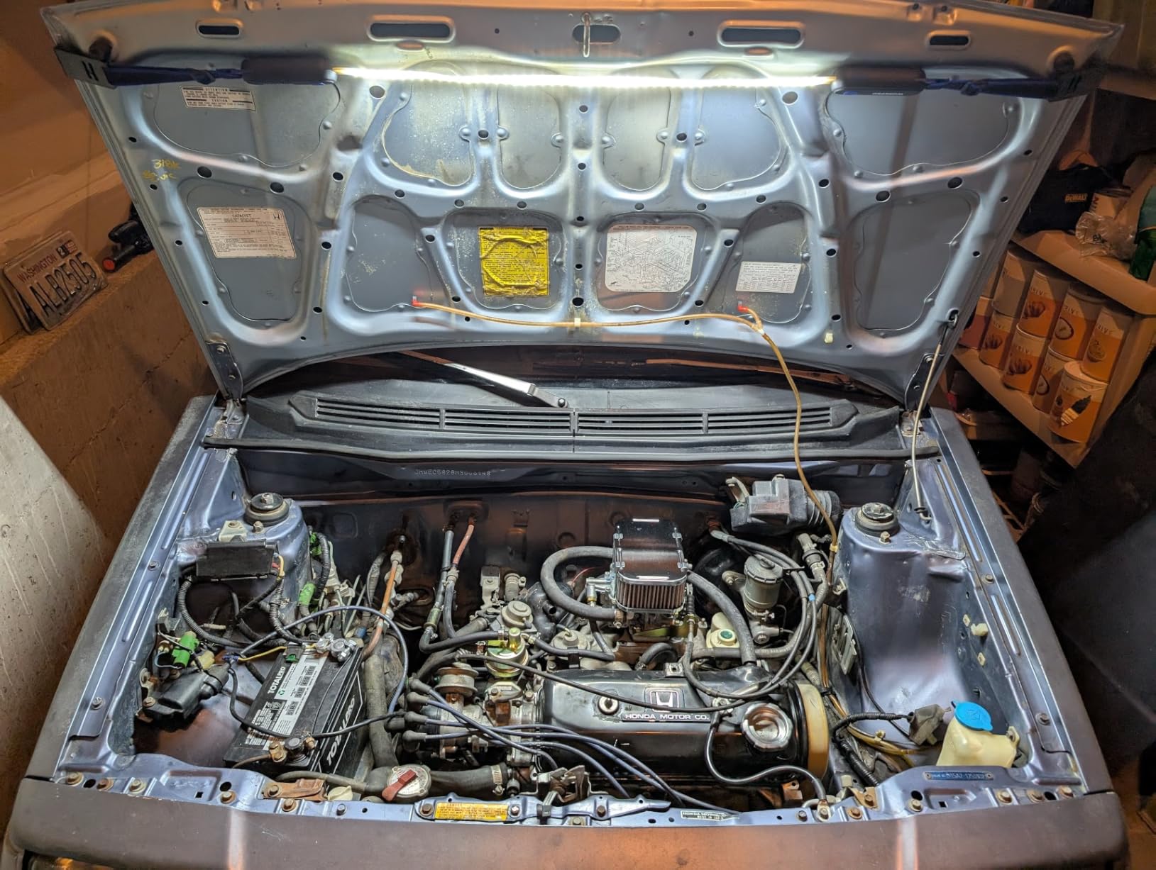 WORKPRO Rechargeable Underhood Work Light, 25inch Long Foldable LED Work Light Bar, 3 Lighting Modes with Adjustable Straps and Hooks, Magnetic Light for Car Repairing/Garage/Workshop/Emergency customer photo 2