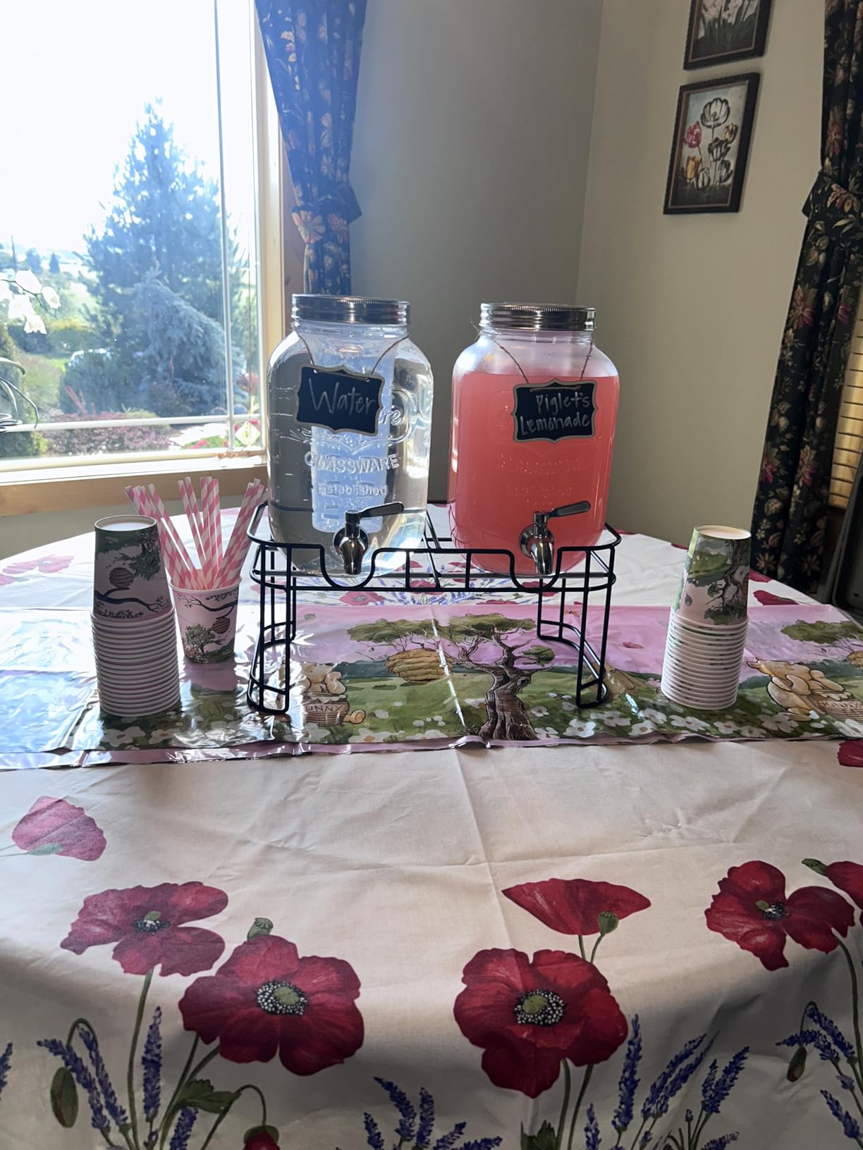 2 Gallon Glass Drink Dispensers For Parties,Beverage Dispensers With Stand And 100% Leakproof Stainless Steel Spigot.Glass Water Jug Dispenser,Lemonade Dispenser,Mason Jar. customer photo 1